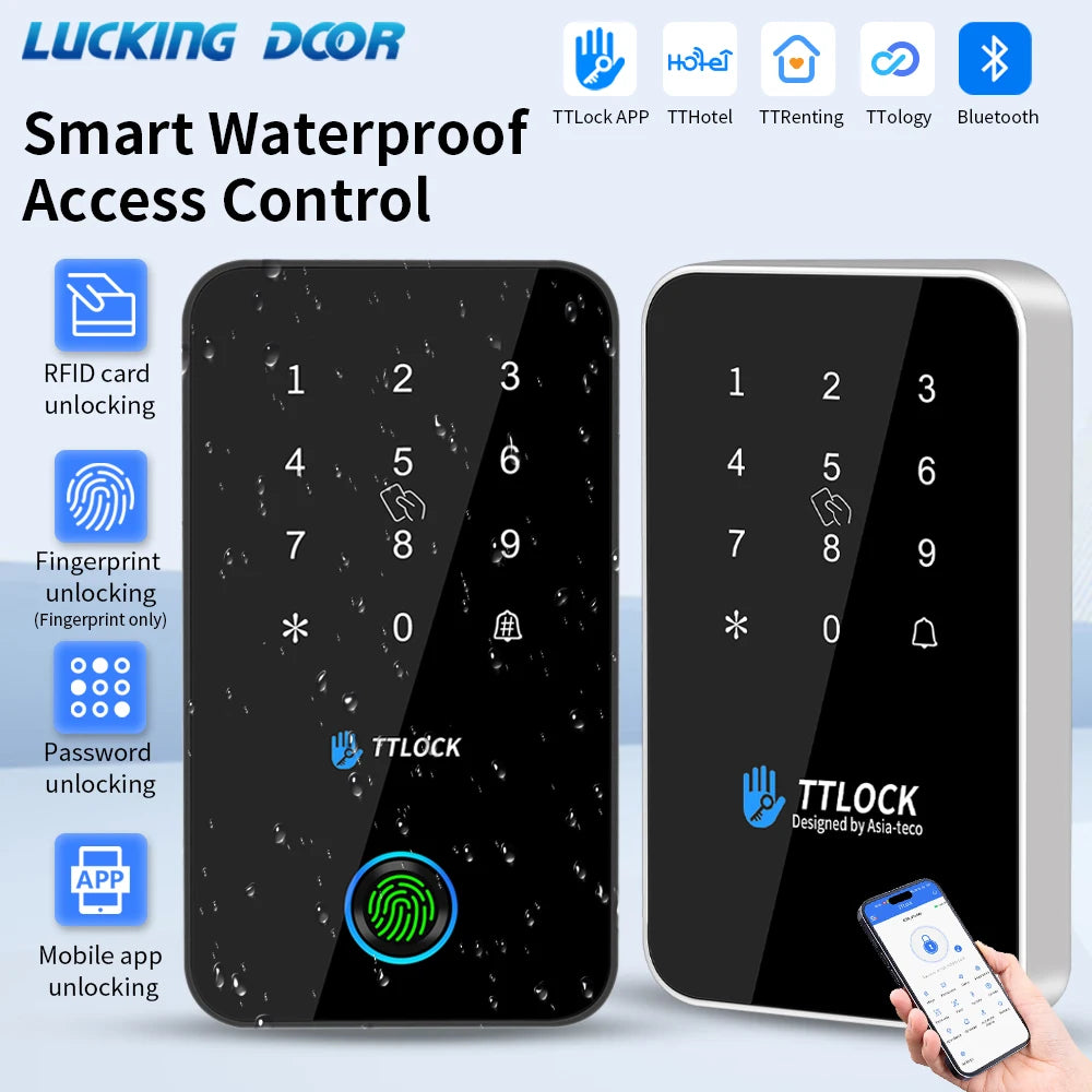 BSTUOKEY Étanche IP67 Serrure intelligente TTlock Contrôle d’accès Clavier Extérieur Empreinte Digitale Mot de passe Bluetooth 13.56MHz Carte App Déverrouiller