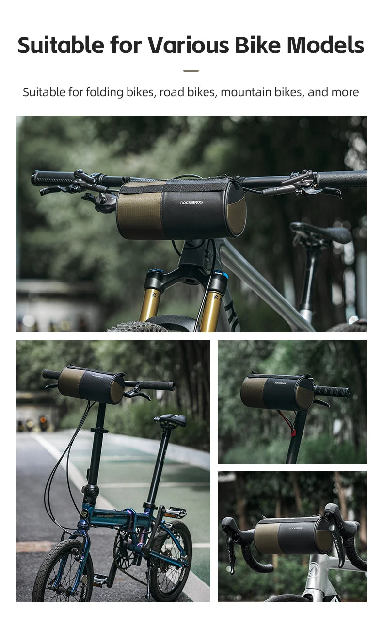 Reflective Bicycle Handlebar Bag, 1.7L Rainproof Front Bag