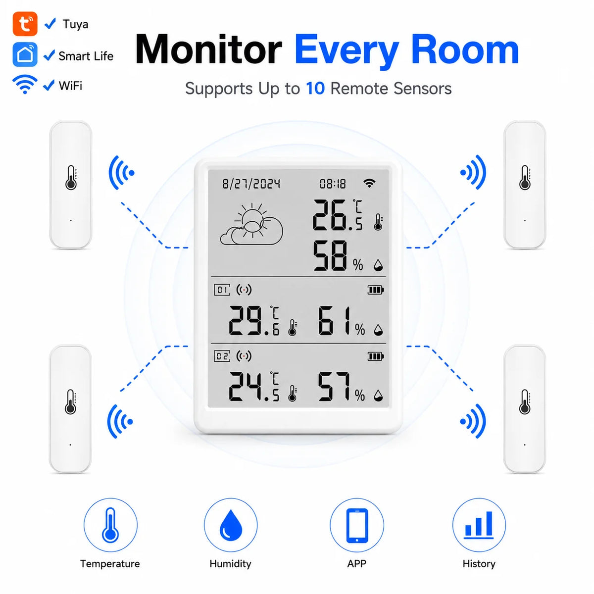 TH16 Wi-Fi Climate Station - Sensor Options
