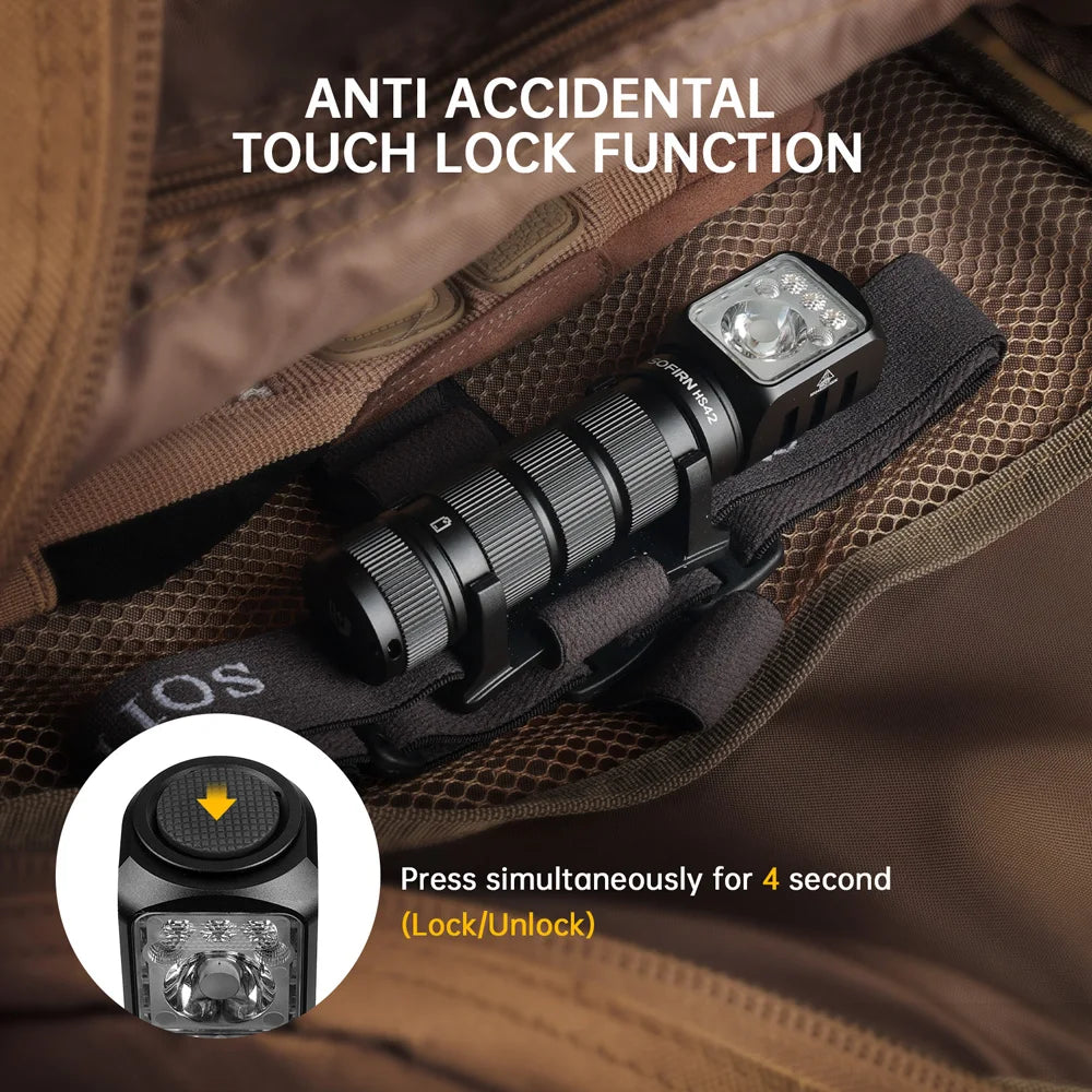 Sofirn HS42 Φακός κεφαλής 2100lm USB‑C Επαναφορτιζόμενος με Power Bank