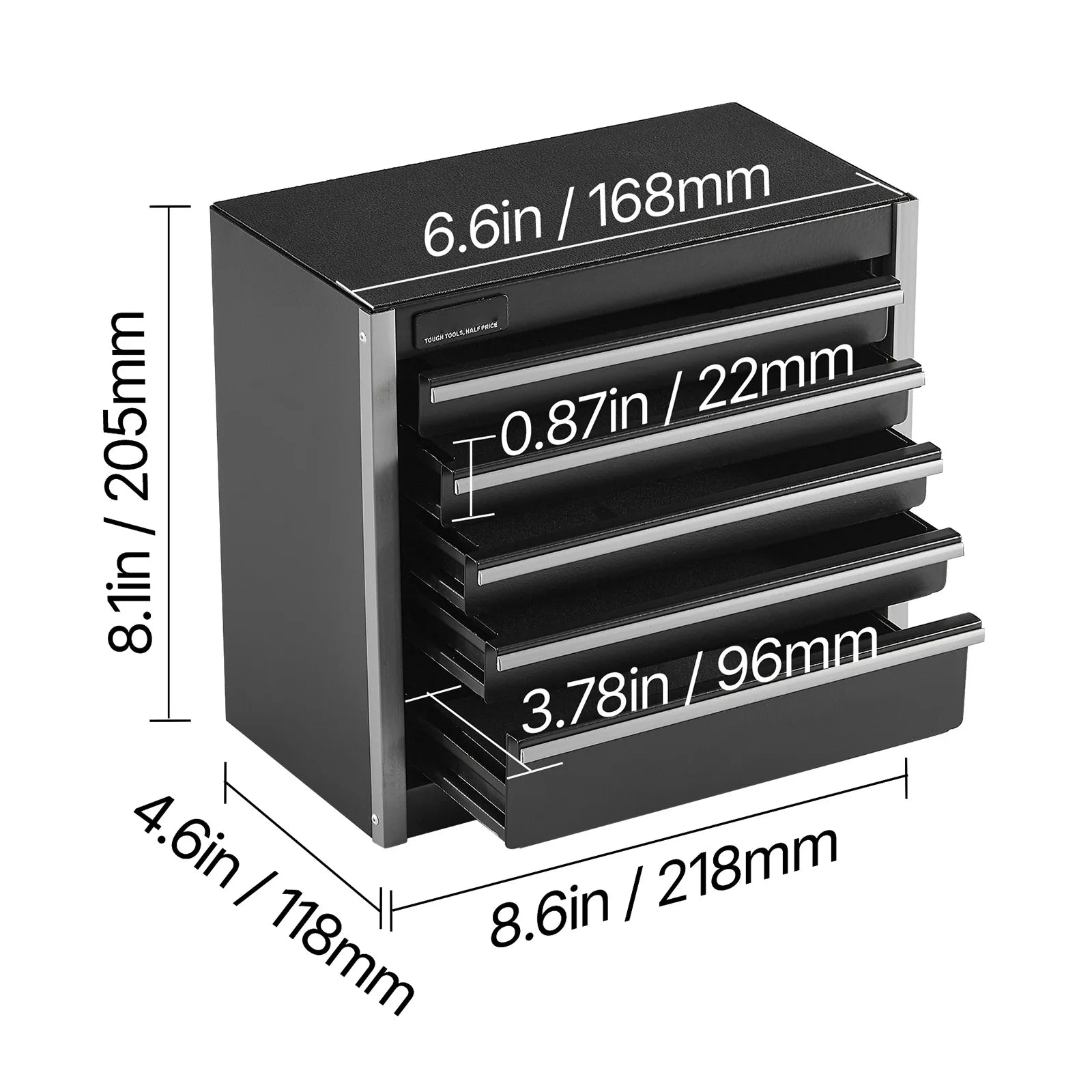 5-Drawer Mini Metal Tool Box 8.6" Portable Organizer Chest