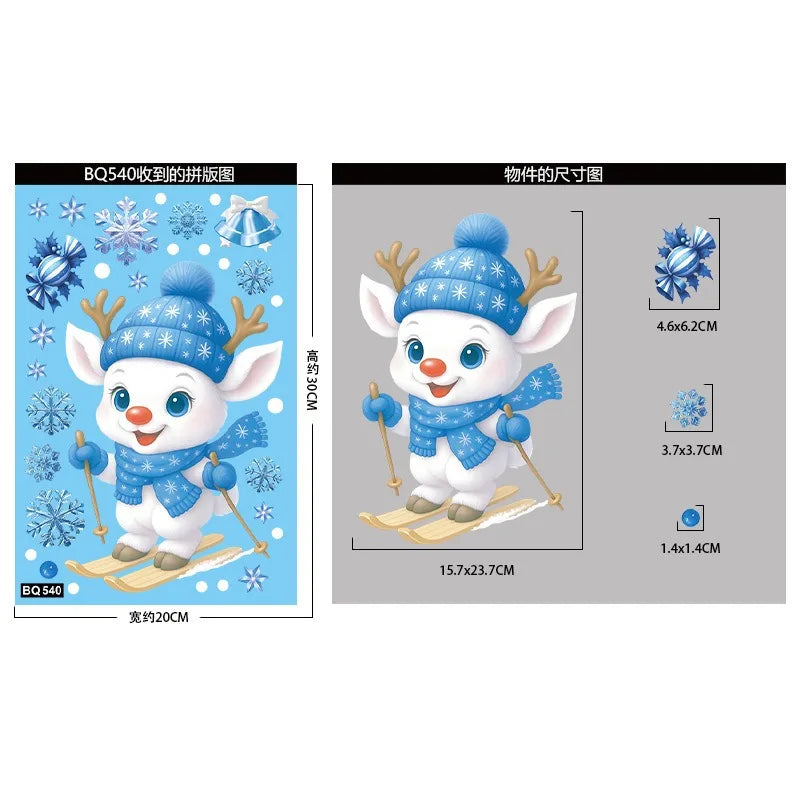 Christmas Window Stickers – Snowman & Santa Decor ❄️