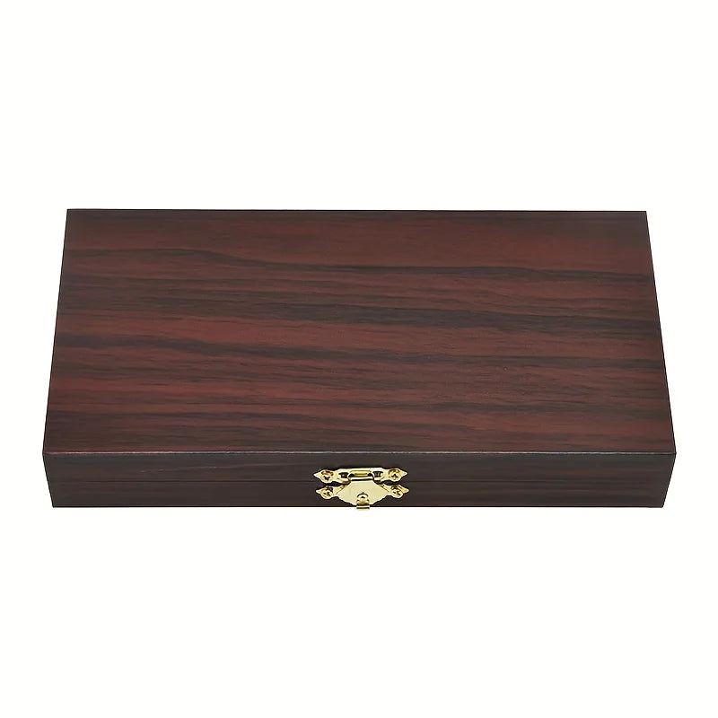 Rectangular Wood Storage Boxes with Golden Metal Latch