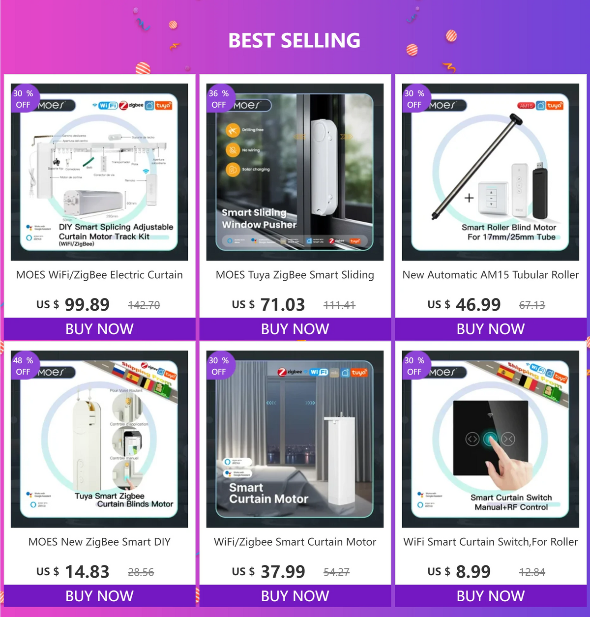 MOES WiFi RF433 Smart 2.5D Arc Glass Touch Curtain Switch for Roller Blinds Shutters Smart Life/Tuya APP Works Alexa Google Home
