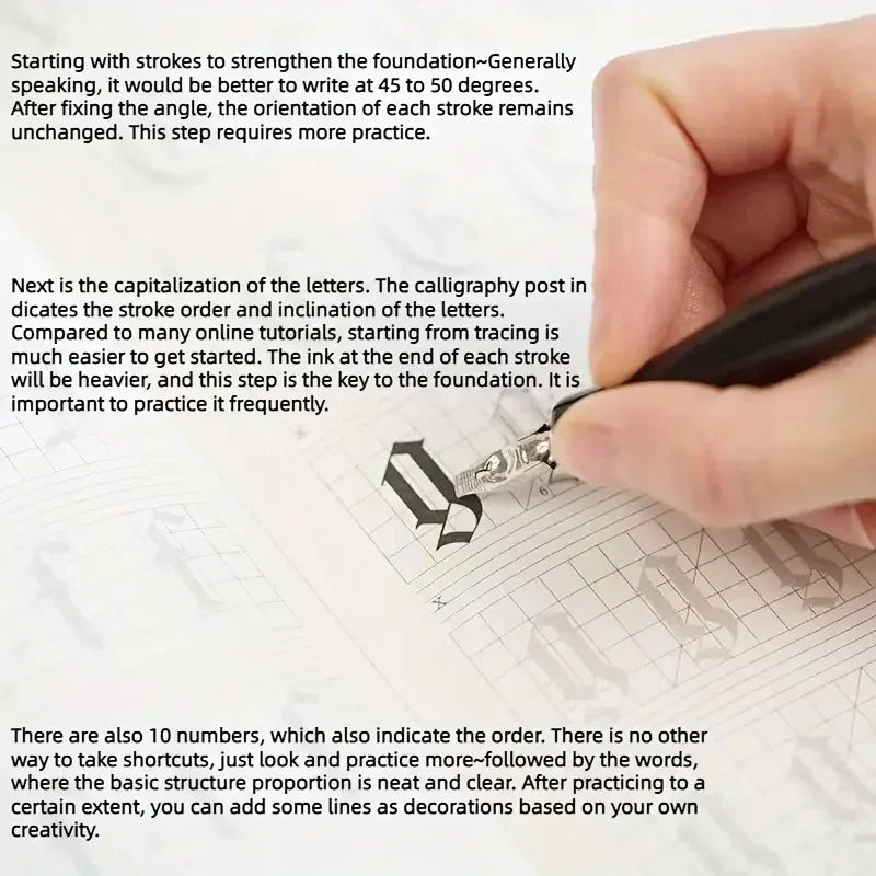Übungsheft für englische und gotische Kalligrafie, wunderschöne englische Schrift, Englisch-Lernheft, Libros Livros