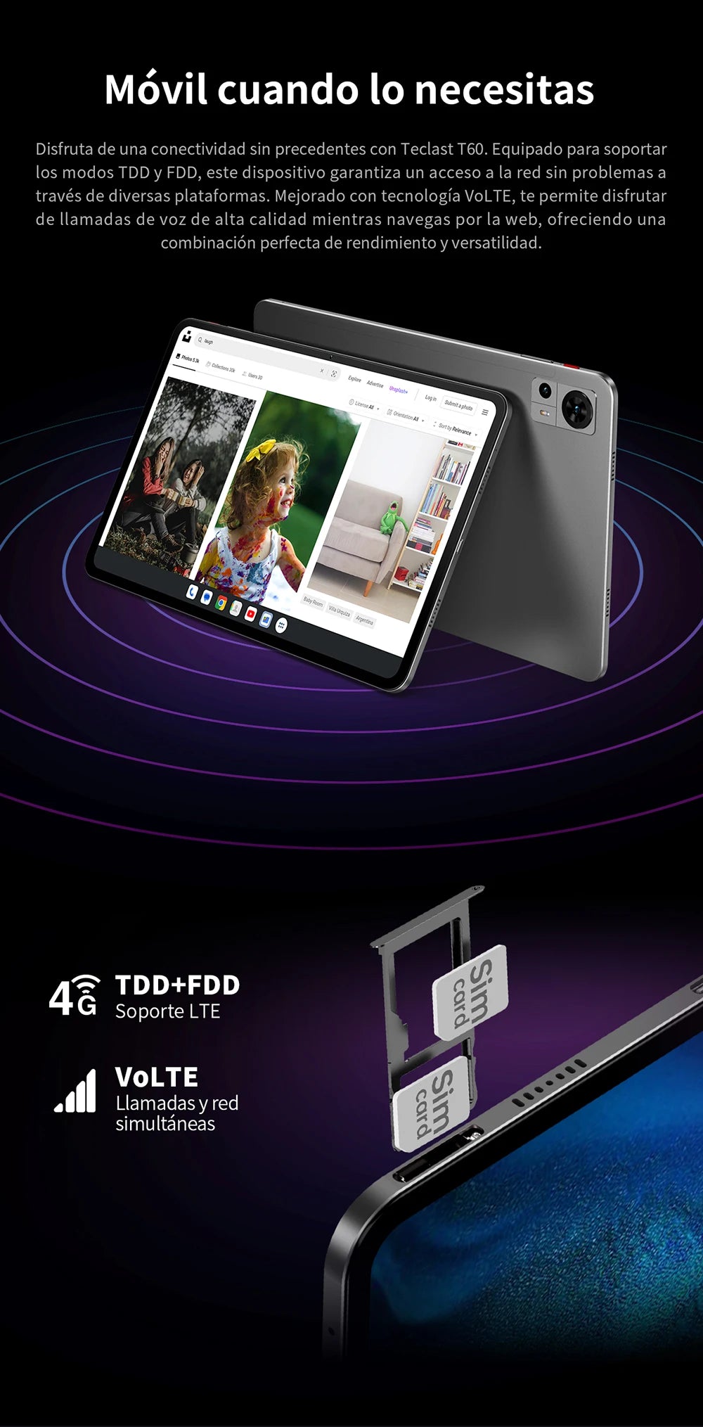 Teclast T60 12" Tablet Οθόνη 2K Android 14 T620 8-πύρηνος Μέγιστη 20GB RAM 256GB ROM 4G LTE τύπος C 8000mAh Γρήγορη Φόρτιση Widevine L1