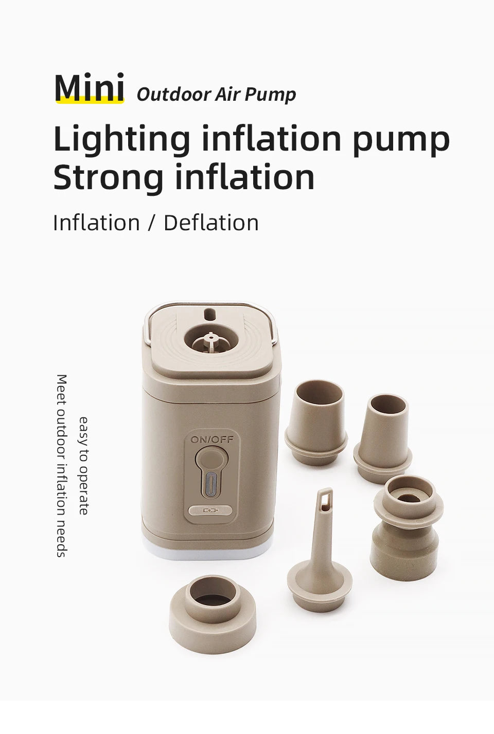 Mini pompe à air rechargeable avec lumière