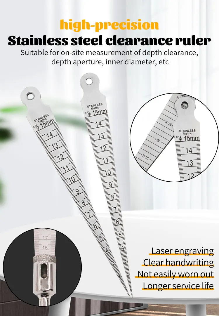 Gabarit de mesure d’un écart taillé 1–15 mm