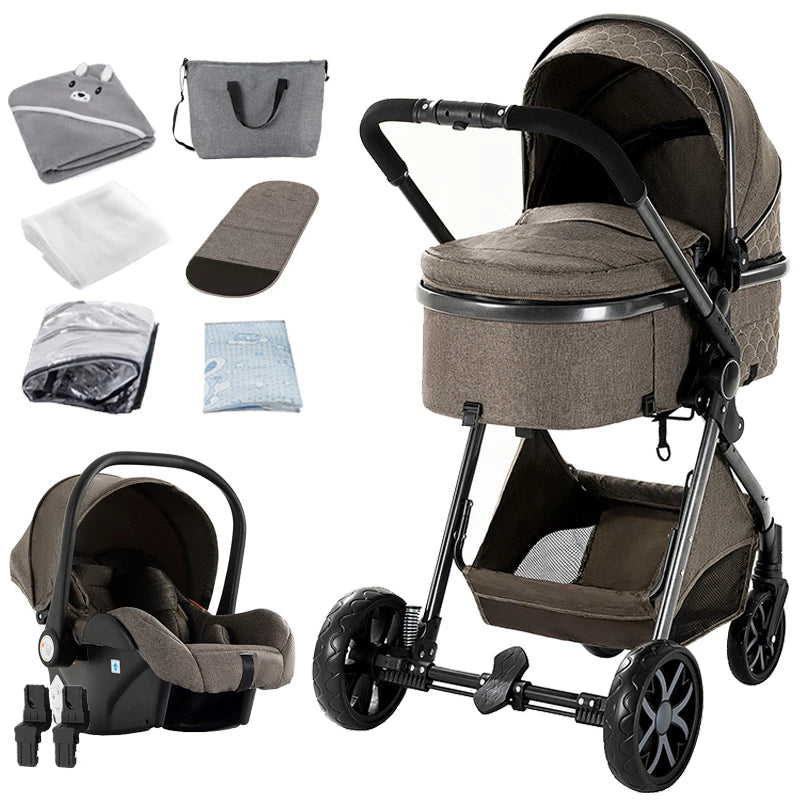 3‑in‑1 Baby Stroller Travel System Pushchair