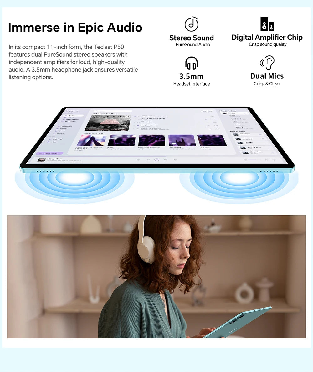 Teclast P50 2025 Android 15 Ταμπλέτα με οθόνη IPS 11"