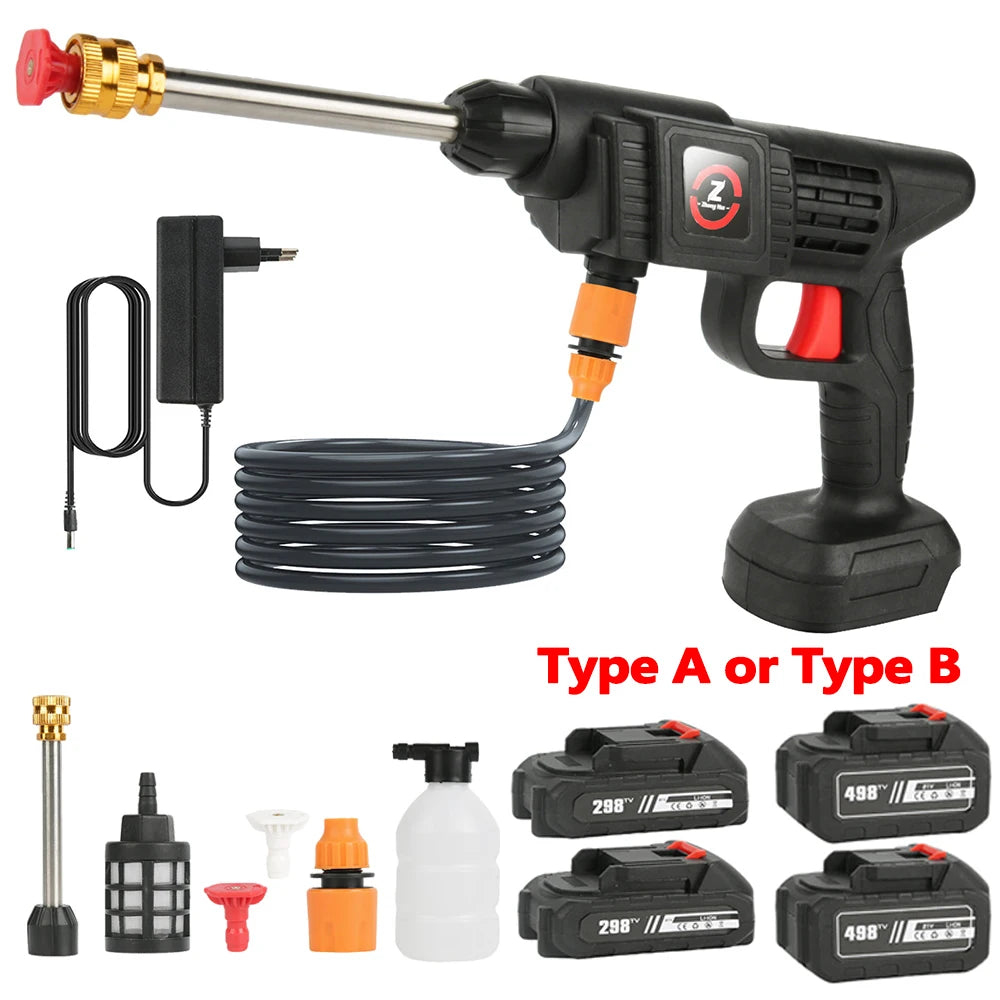 21V Cordless High-Pressure Water Gun 50BAR for Car, Home & Garden