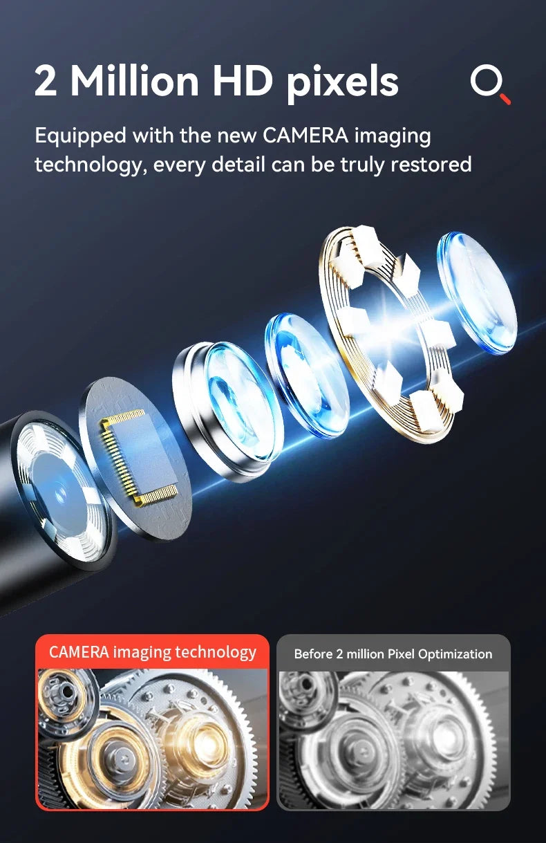 Câmera Endoscópio de Borescópio Articulado 360° com Luz