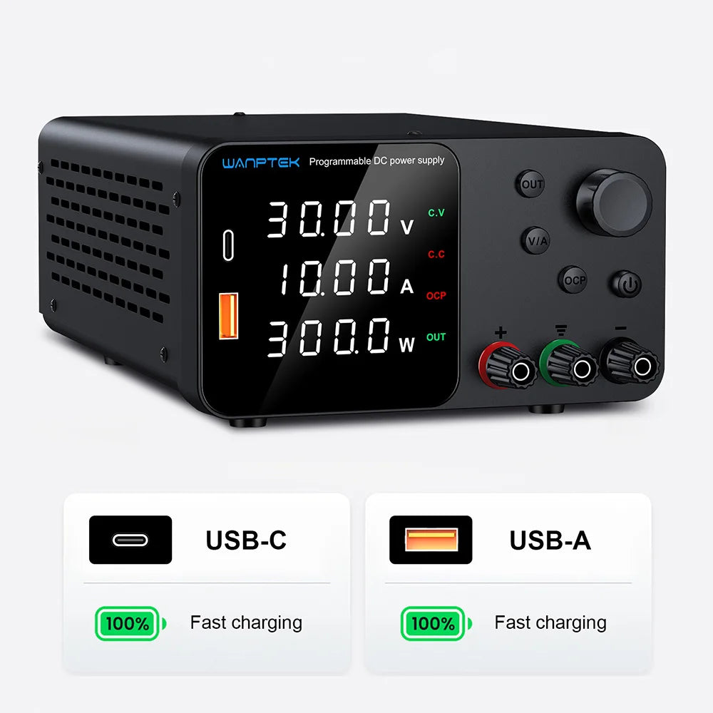 Adjustable Laboratory DC Power Supply with Short Circuit Alarm