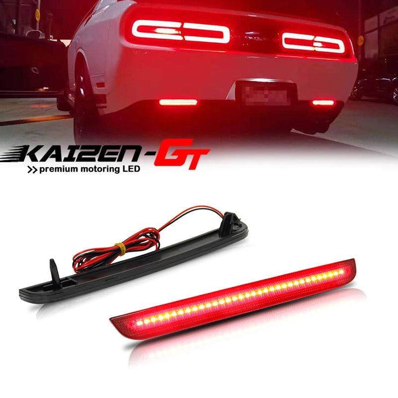 2-Piece LED Rear Bumper Reflector Lights, Smoked or Red Lens