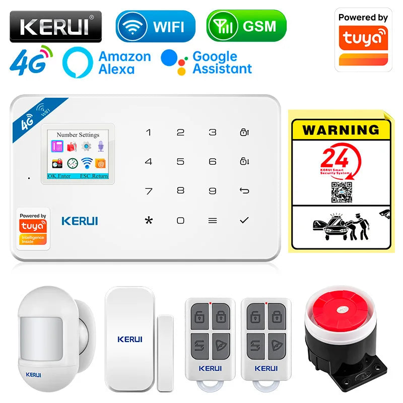KERUI 4G plus WiFi Home Alarm System Anti-Theft Security System for House Protection