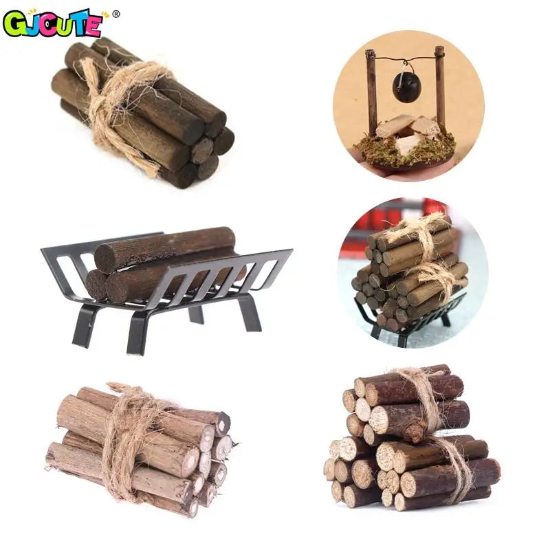 Miniature Firewood and Bonfire Scene Accessories