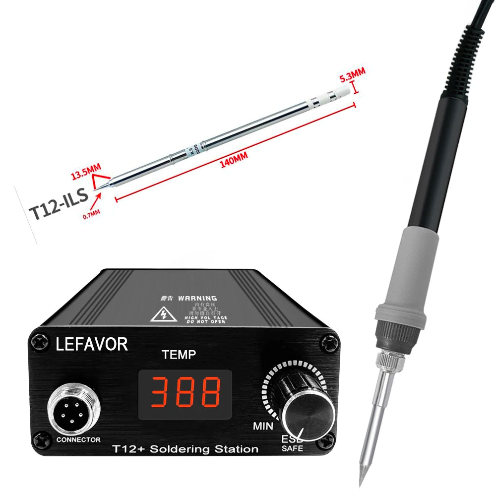 T12 75W Digital Soldering Iron StationTips Welding Rework Station temperature adjustable control microcontroller