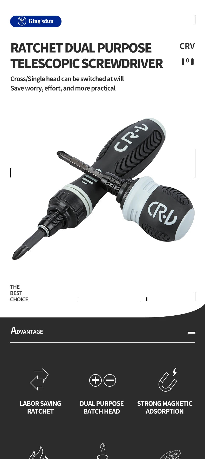 Magnetic Ratchet Screwdriver - Length Options