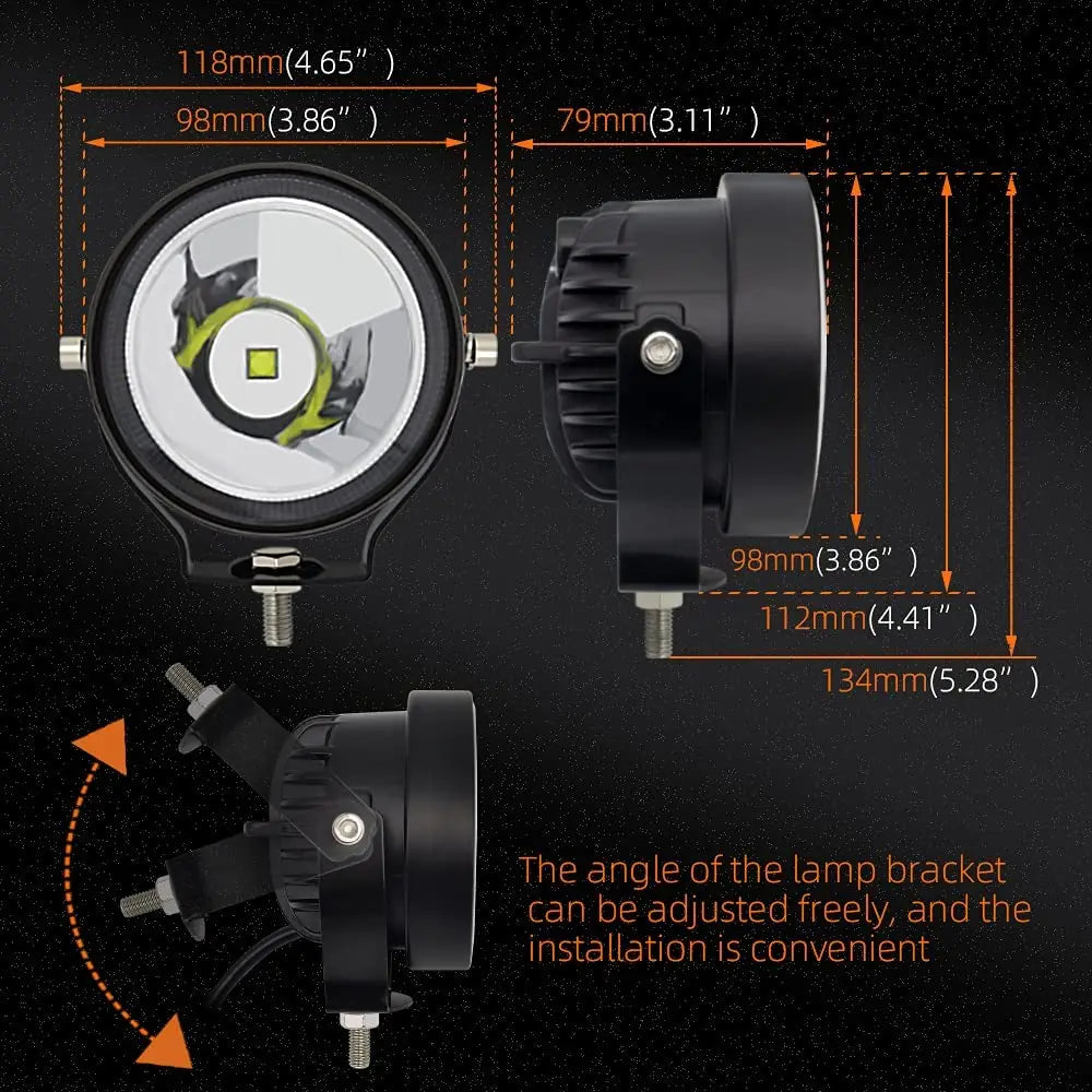 NLpearl 2pcs 12V 24V Led Work Light Offroad 4 Inch Round Spotlights Fog Light For Car ATV Dirt Bike Pickup Truck Boat Motorcycle