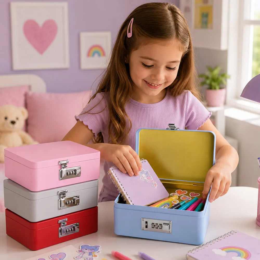 Metal Combination-Lock Storage Box