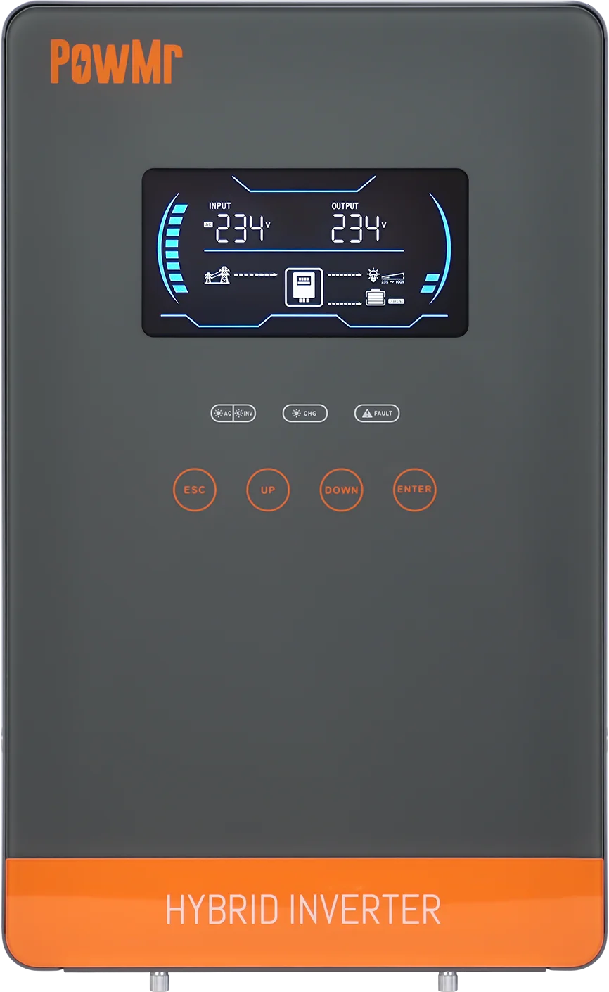 POWMr 24V 4000W Solar Inverter 24VDC to 110VAC 140A MPPT Pure Sine Wave Off Grid Inverter with LCD Display Built in Lithium BMS Communication for Home RV Inversor