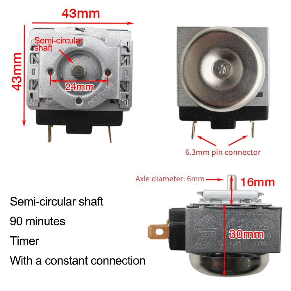 Mechanical Appliance Timer, 60/90/120-Minute Options