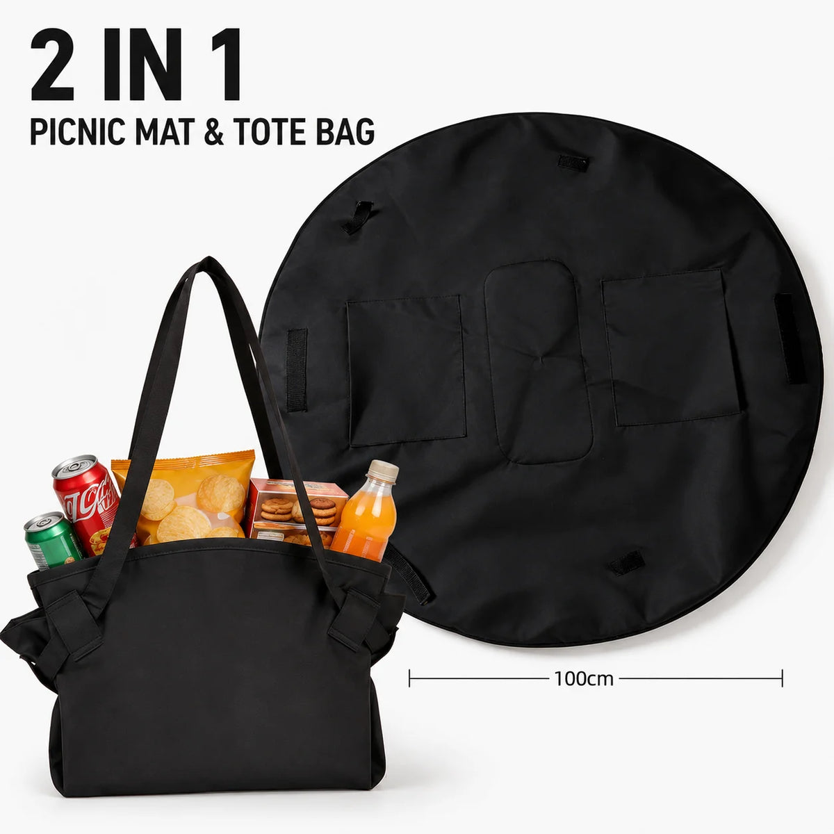 Convertible Picnic Mat and Shoulder Tote