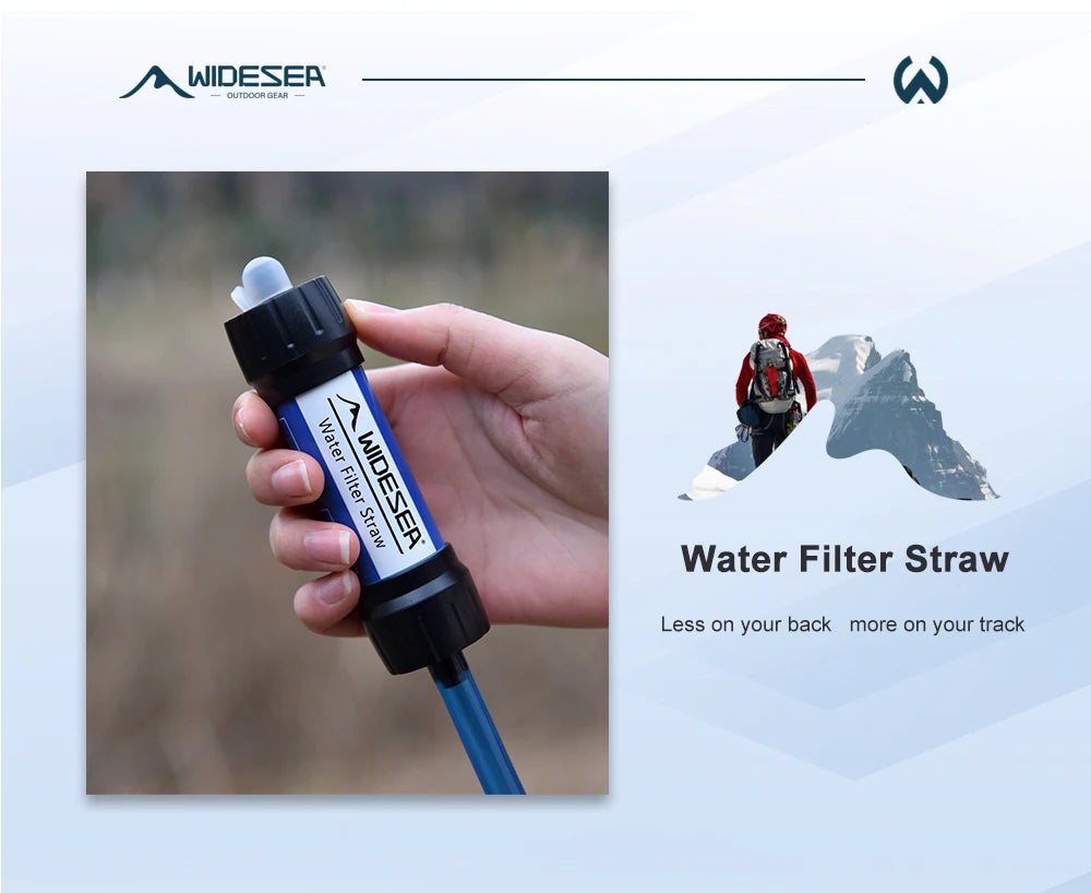 Camping Outdoor Water Purifier Straw with 0.01 Micron Filtration
