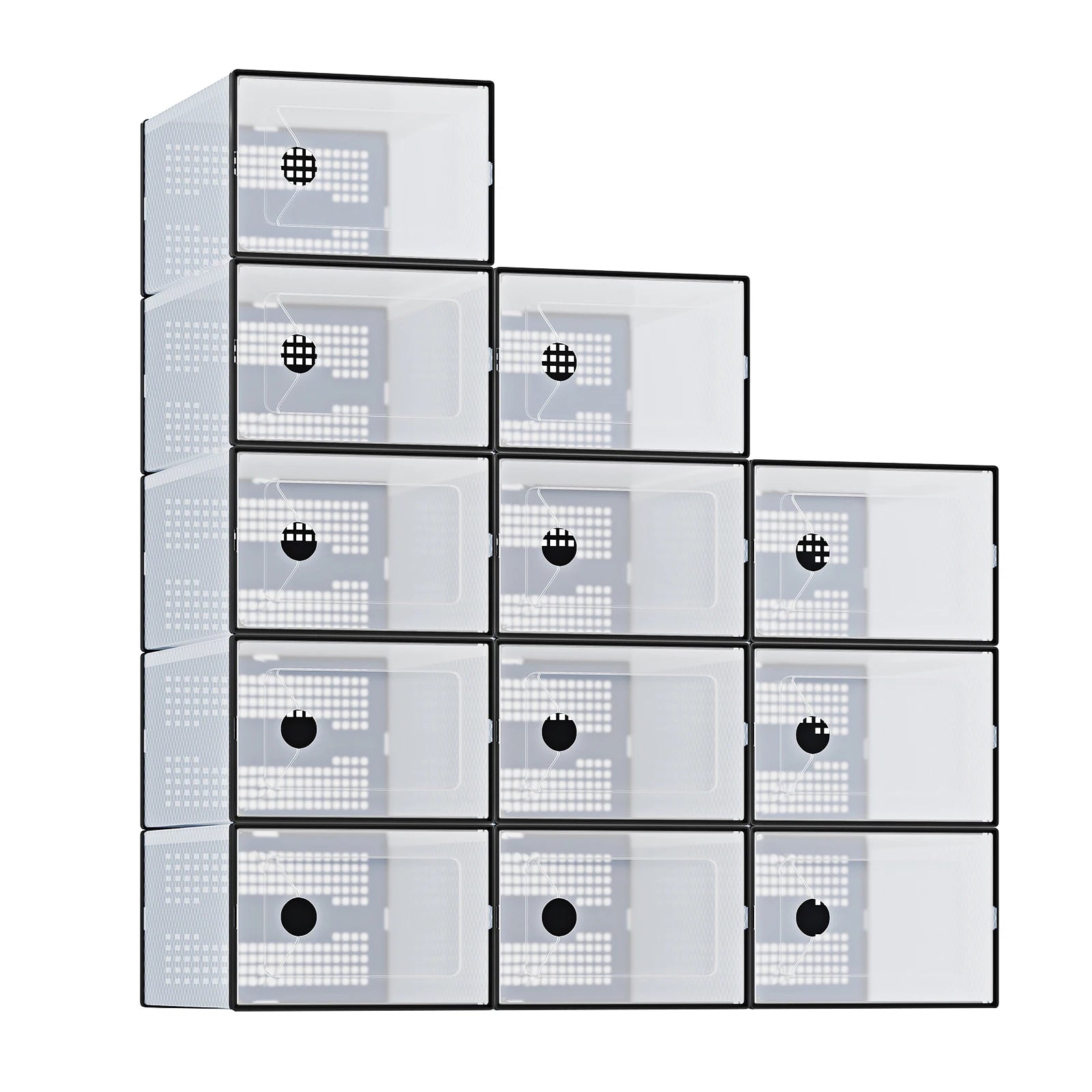 Stackable Clear Shoe Organizer Boxes with Lids (12/15 Pack)