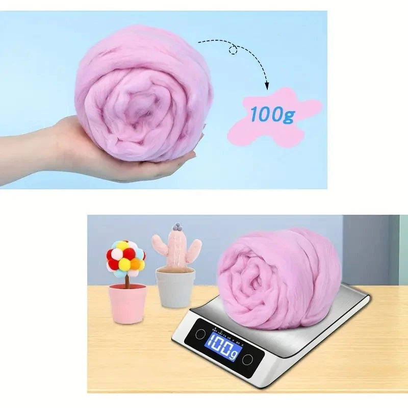 Wool Roving for Felting and Spinning, 100 g