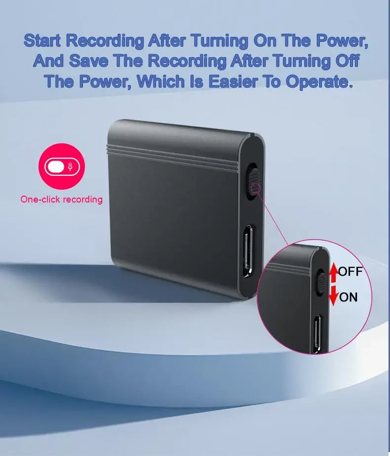 Mini Voice Activated Recorder with OTG Phone Connection & Magnet
