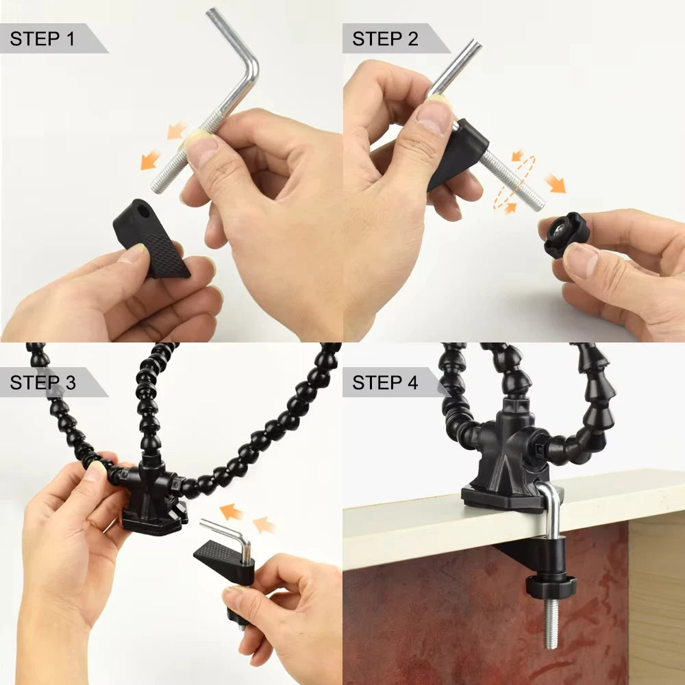 Support de soudage à mains libres flexible avec pince de table