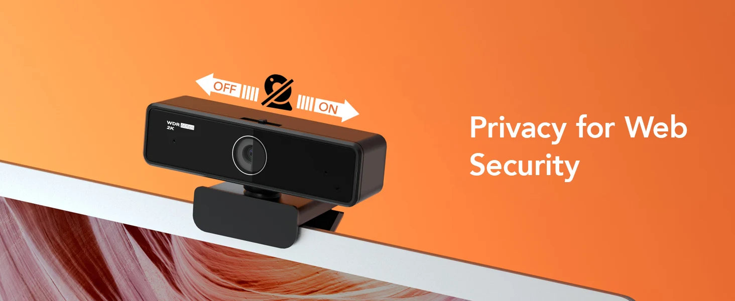 Nuroum 2K QHD Webcam 1440P/60FPS with Noise-Canceling Mics