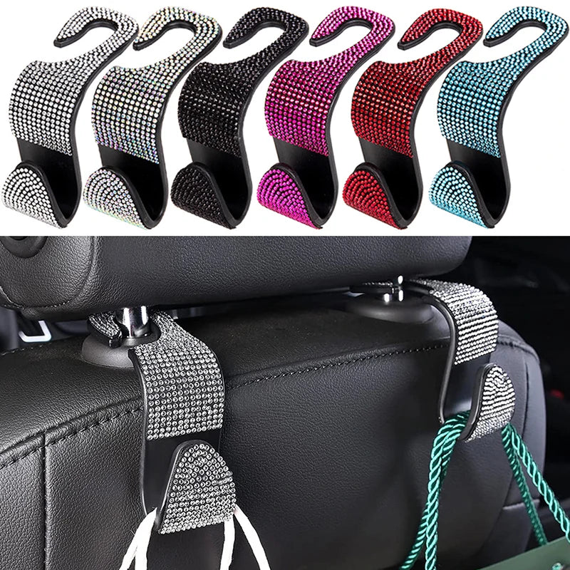 Rhinestone Car Seat Back Hook Hanger for Daily Vehicle Storage