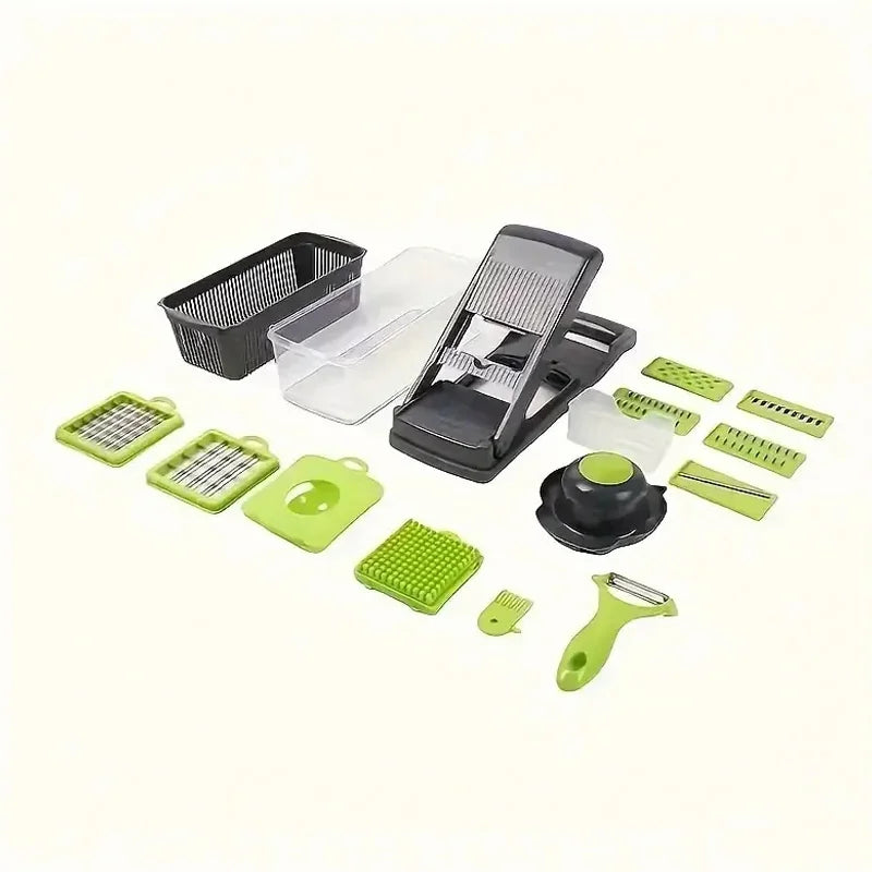 16-in-1 Mandoline Slicer and Vegetable Grater, Stainless Steel