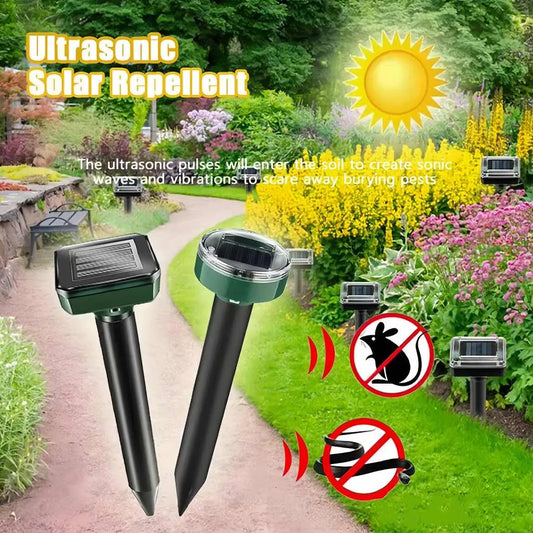 Solarni ultrazvočni odganjalec podgan, vgrajeno brenčalo, zunanji ultrazvočni LED travnik za vrt, elektronski odganjalec kač za razmnoževanje