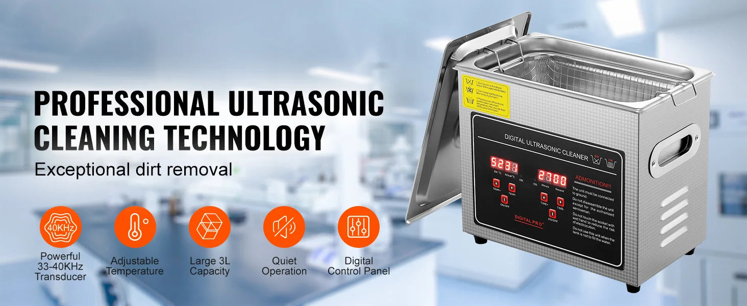 Ultrasonic Cleaner 2L–30L Stainless Steel Deep Cleaning Machine