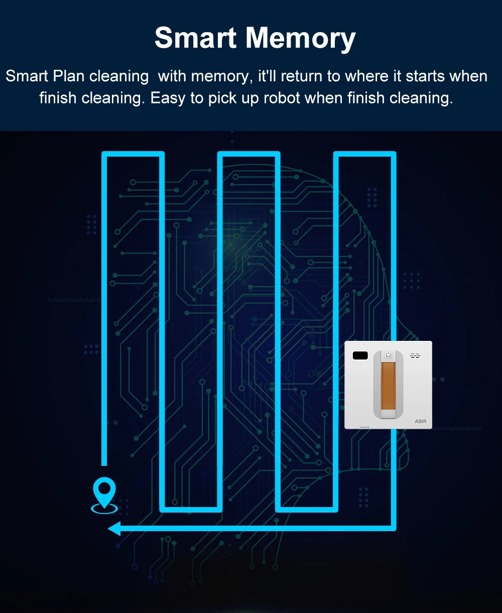 Robot Window Cleaner with Dual Spray, 3000Pa Suction & APP Control