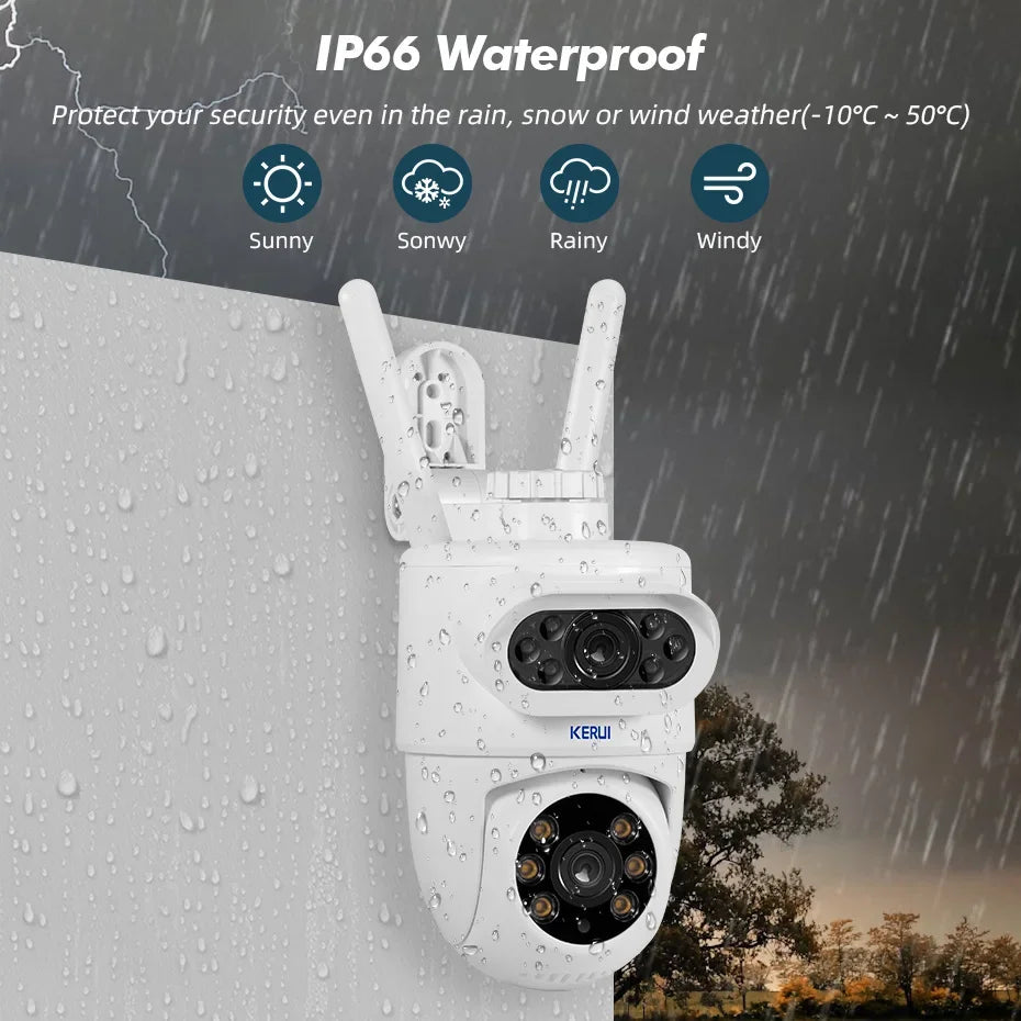 Outdoor 10MP 5K HD Dual Lens WiFi PTZ Security Camera