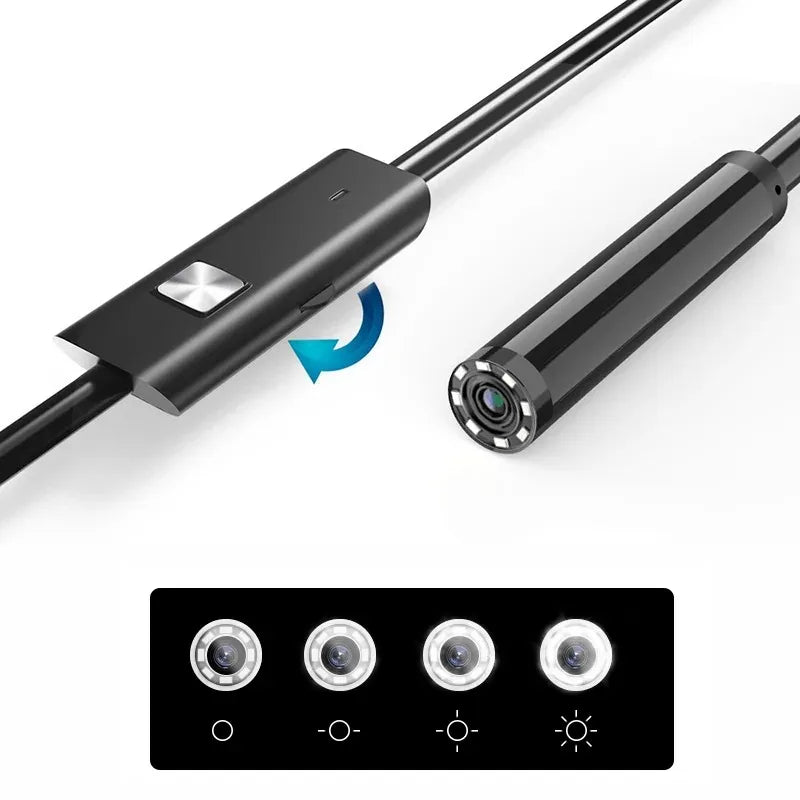 1080P HD Borescope Inspection Camera with 8 LED Lights, 8mm Lens