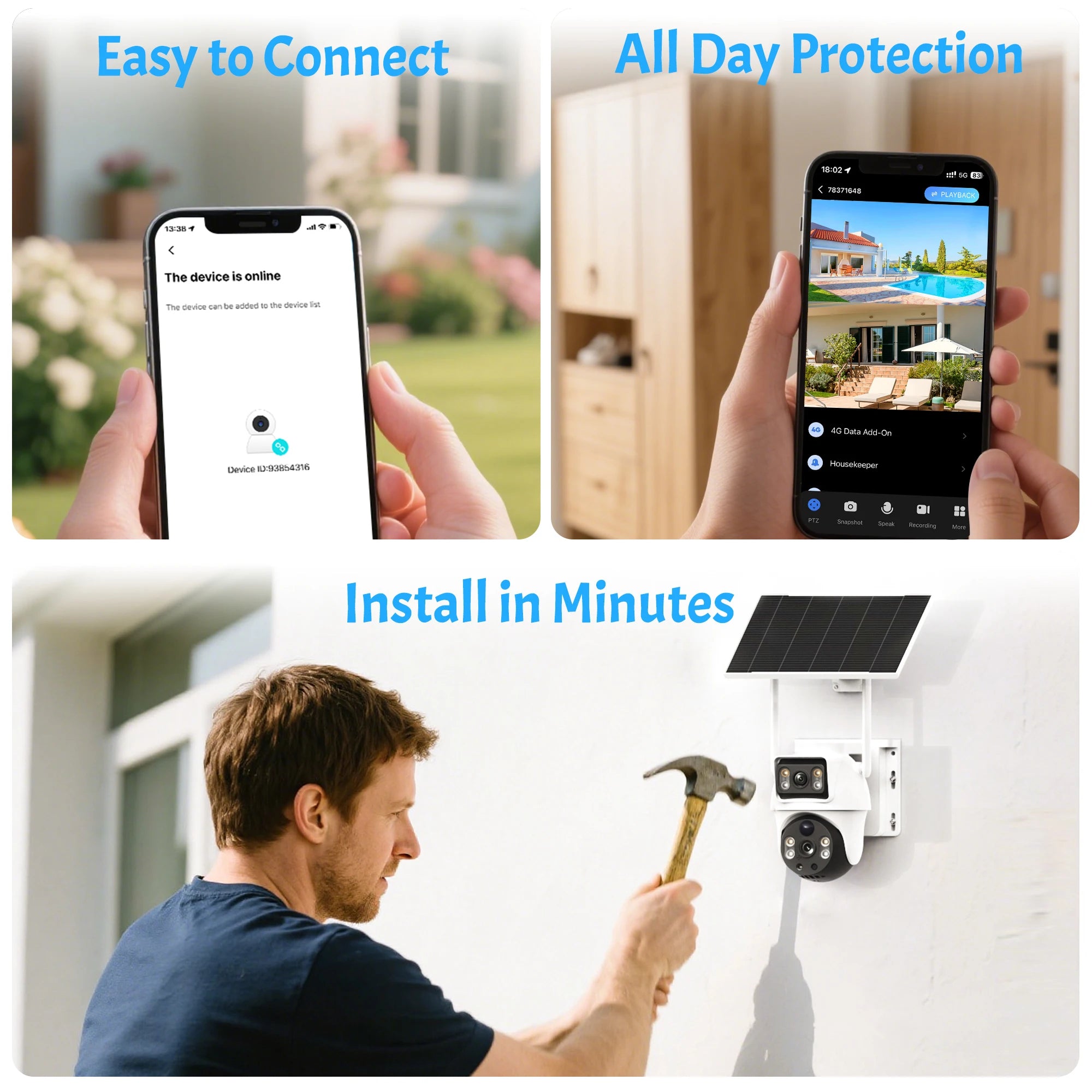 Dual Lens 8MP 4G Outdoor Security Camera with Night Vision