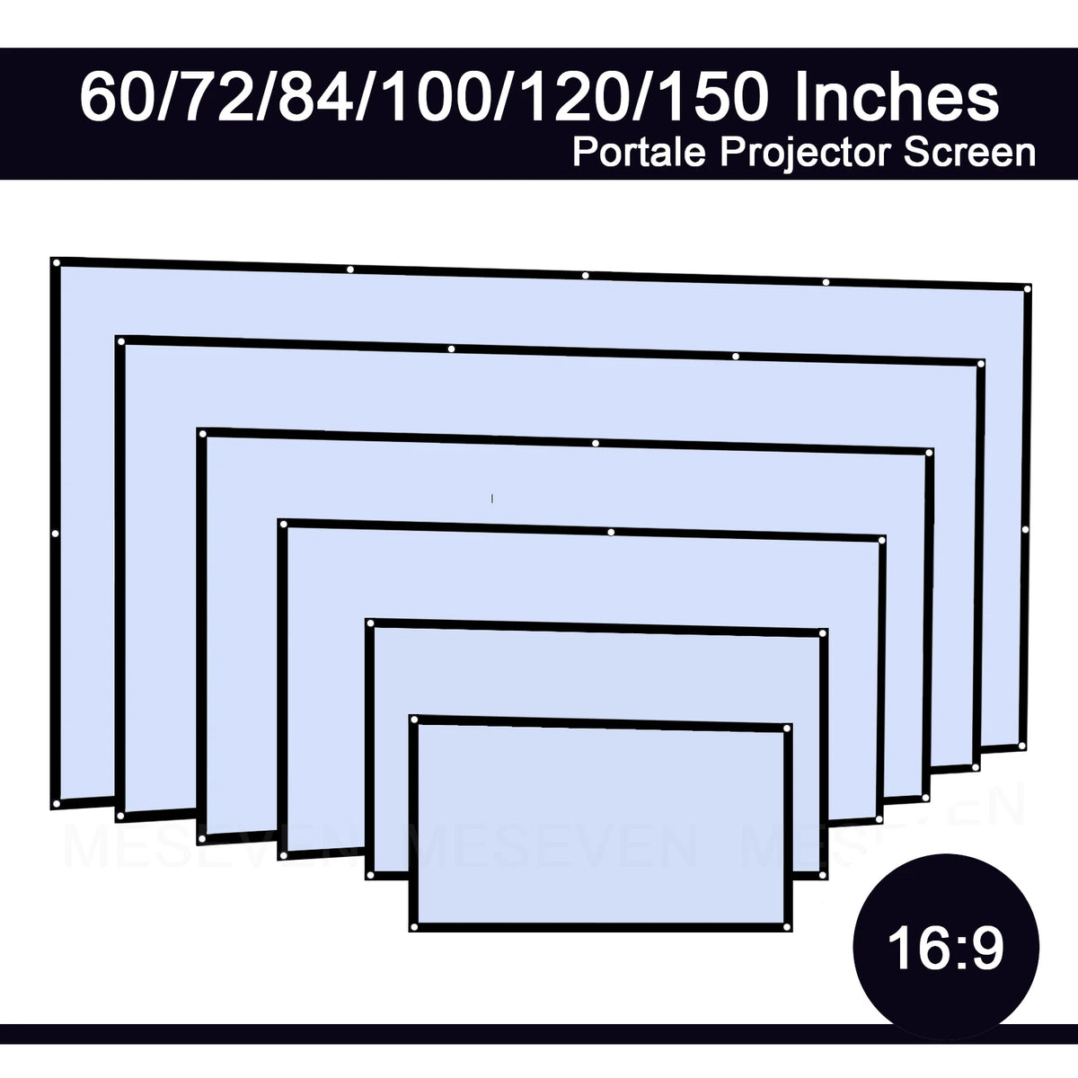 Portable Projection Screen - 60 to 150 Inch