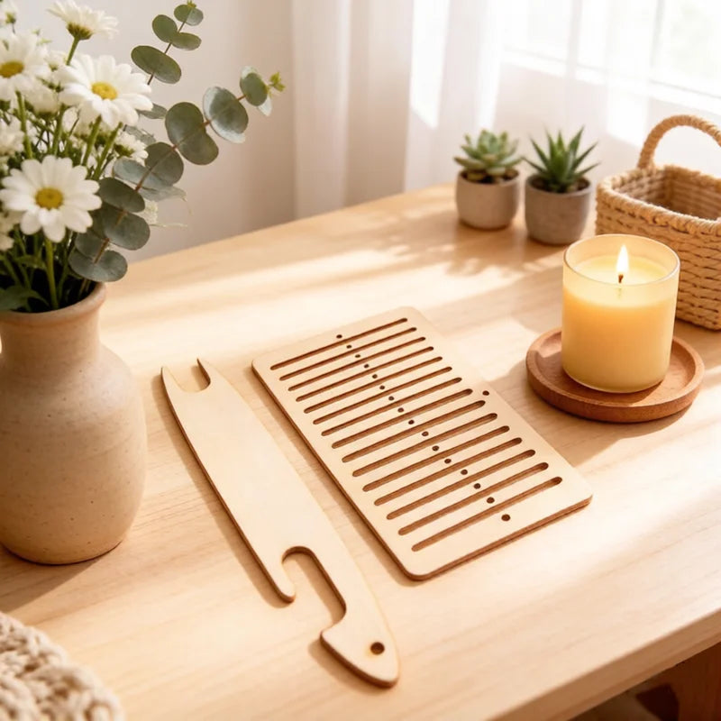 Wooden Belt Weaving Loom and Shuttle