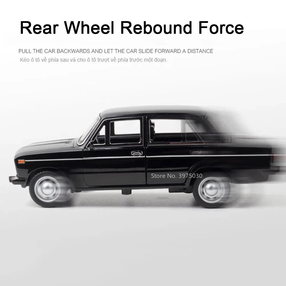 1/24 LADA 2106 Alloy Scale Car Model Diecast Vehicles Car Toys with Sound and Light Toys Collection for Boys Birthday Gift Kids