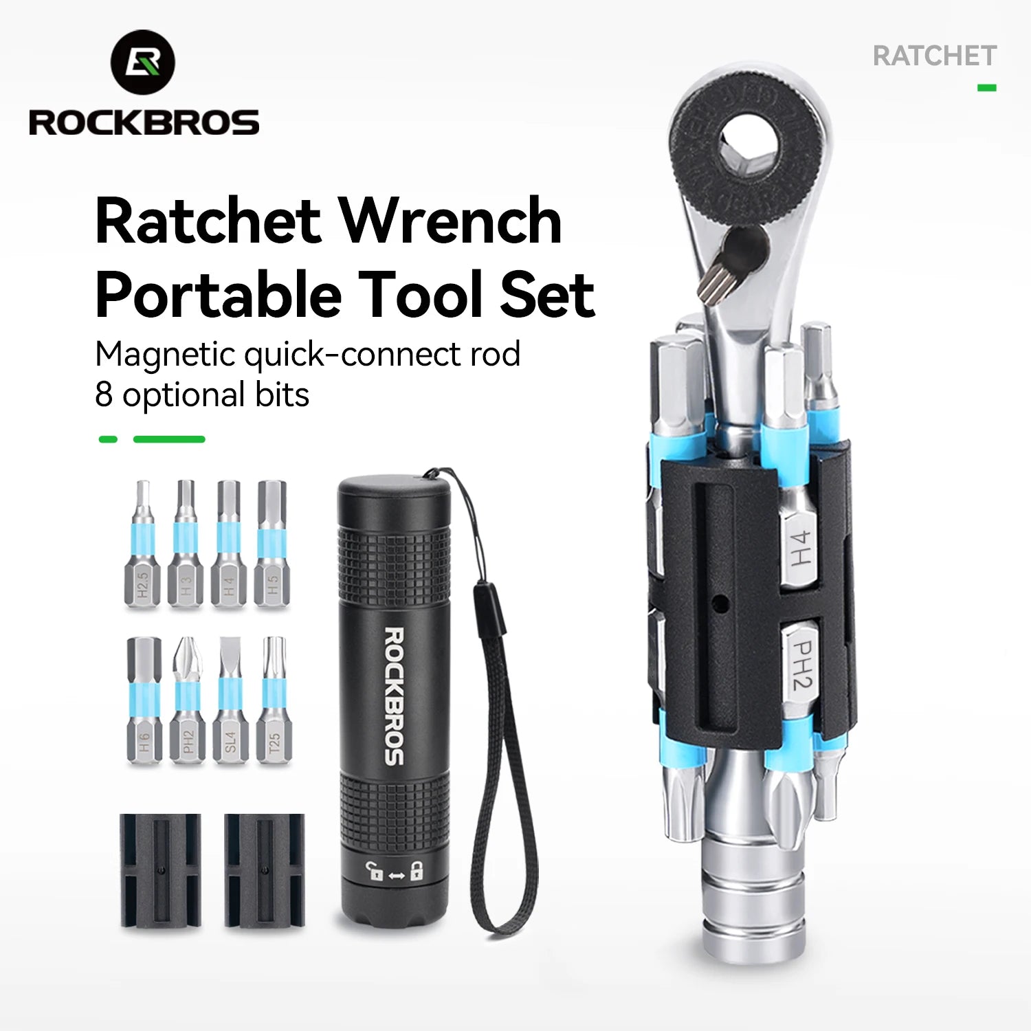 Portable Bicycle Ratchet Tool Set Compact Aluminum Tube Bike Kit