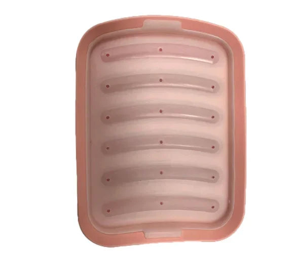 Six-Cavity Silicone Sausage Mould with Lid