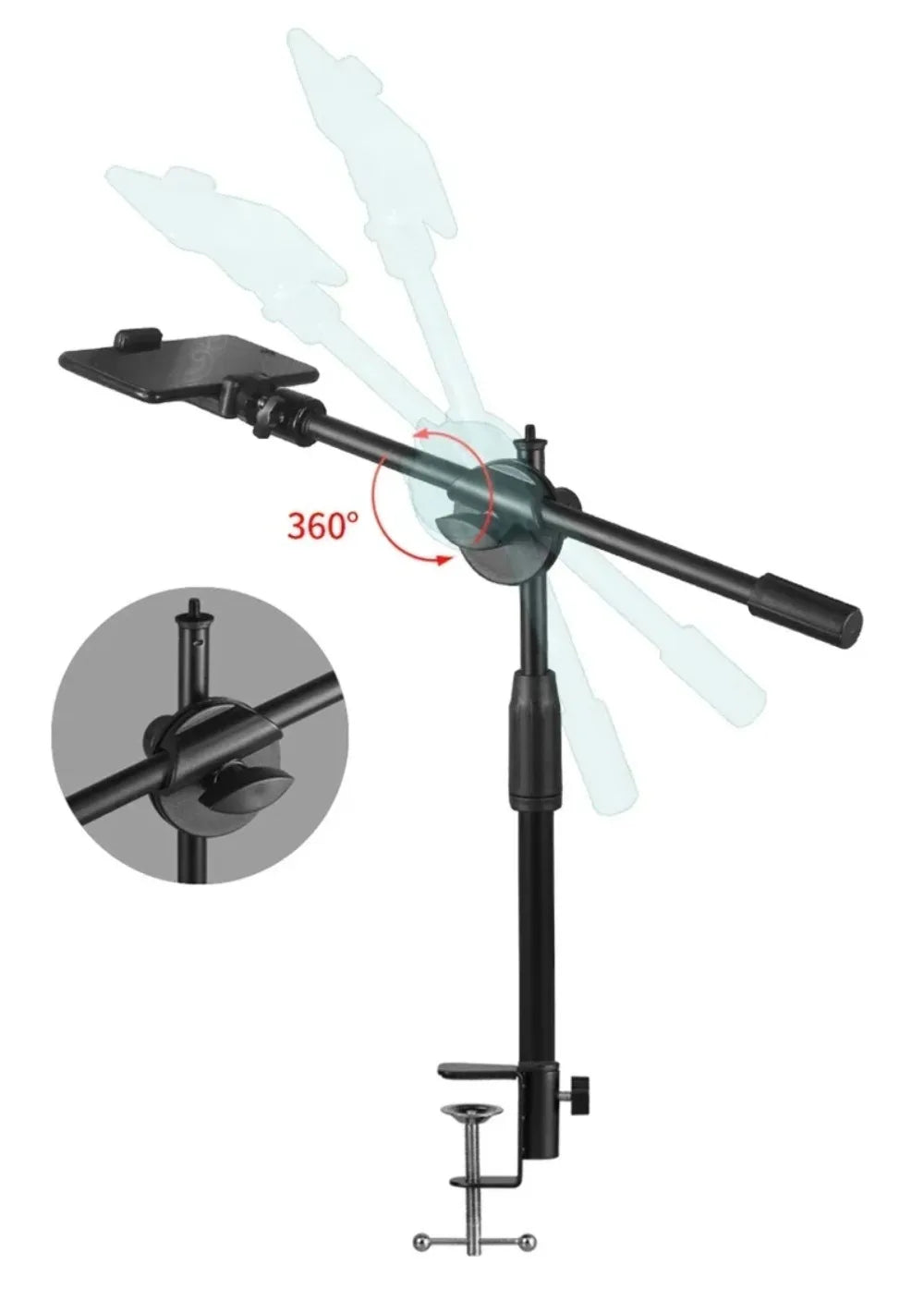 Horizontal Tripod for Smartphone Table Overhead Tripe Stand with Articulated Arm for Mobile Cellphone Filming Photography