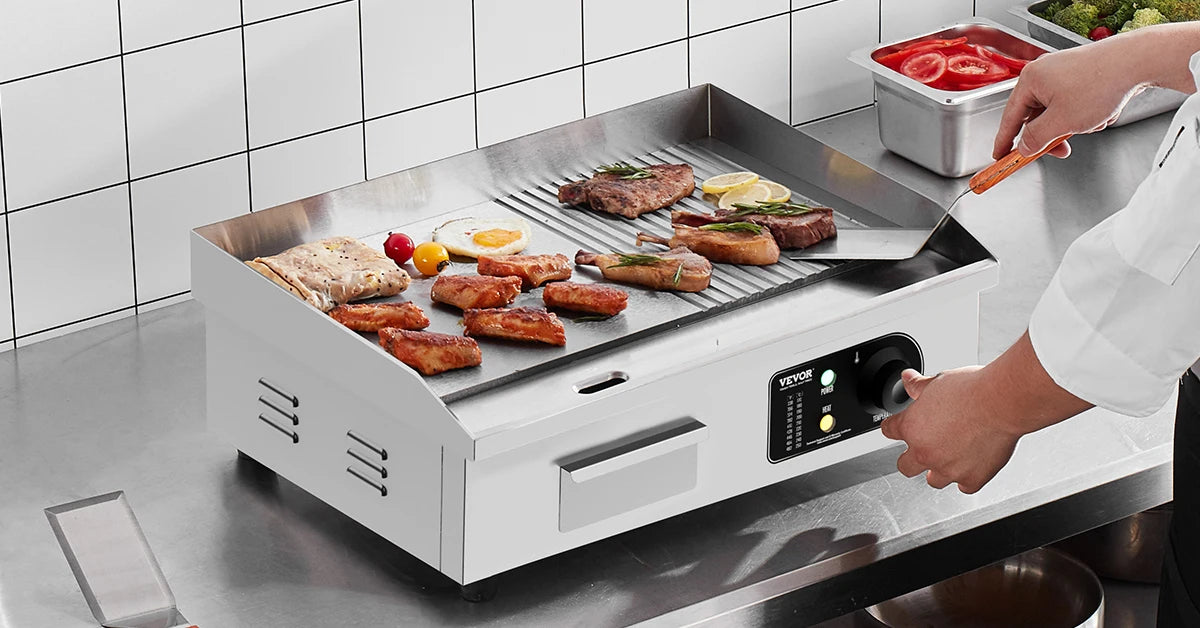Electric Countertop Griddle 1600W/3200W Flat Top Teppanyaki Grill