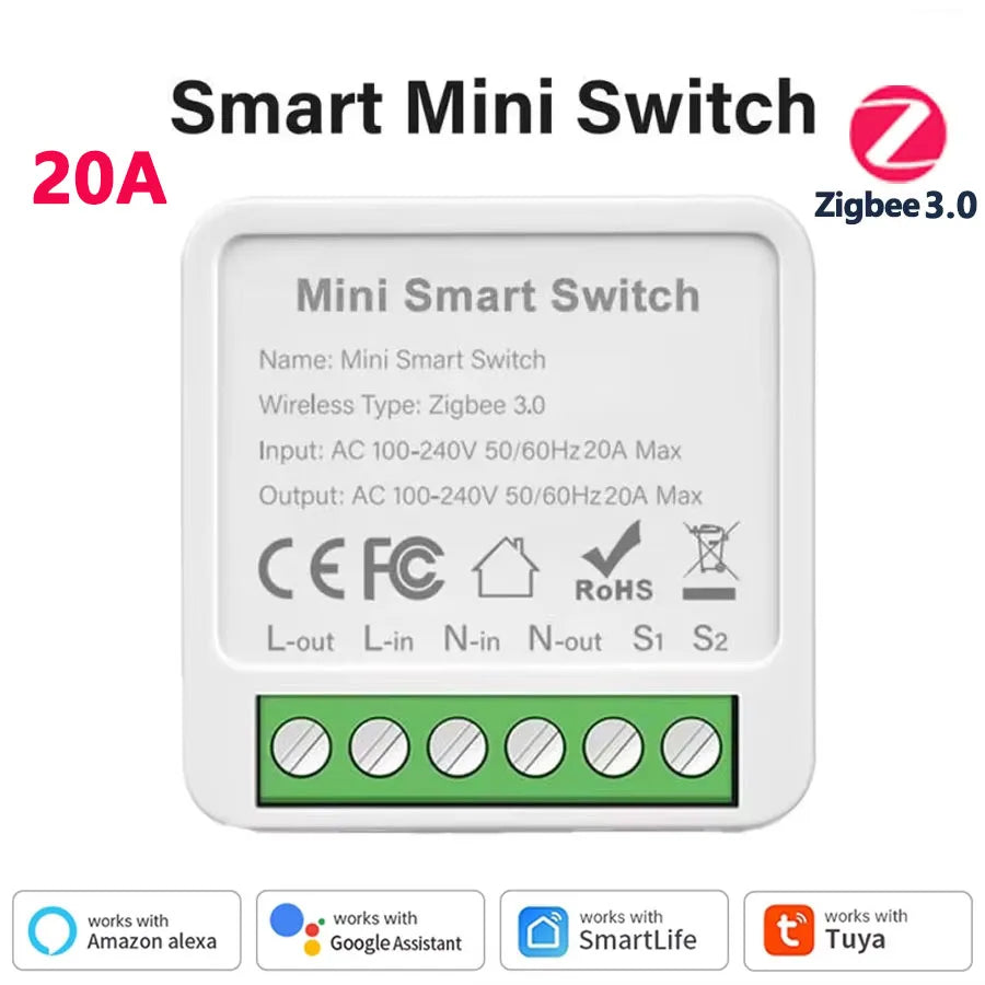 Inteligentny włącznik przekaźnikowy Tuya Smart Wi-Fi lub Zigbee, 16 A lub 20 A
