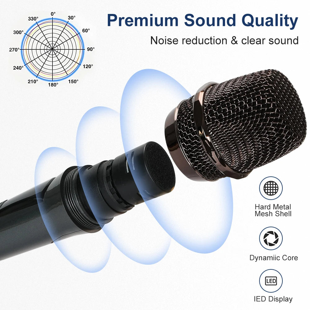 Oplaadbare UHF handheld microfoonsysteem